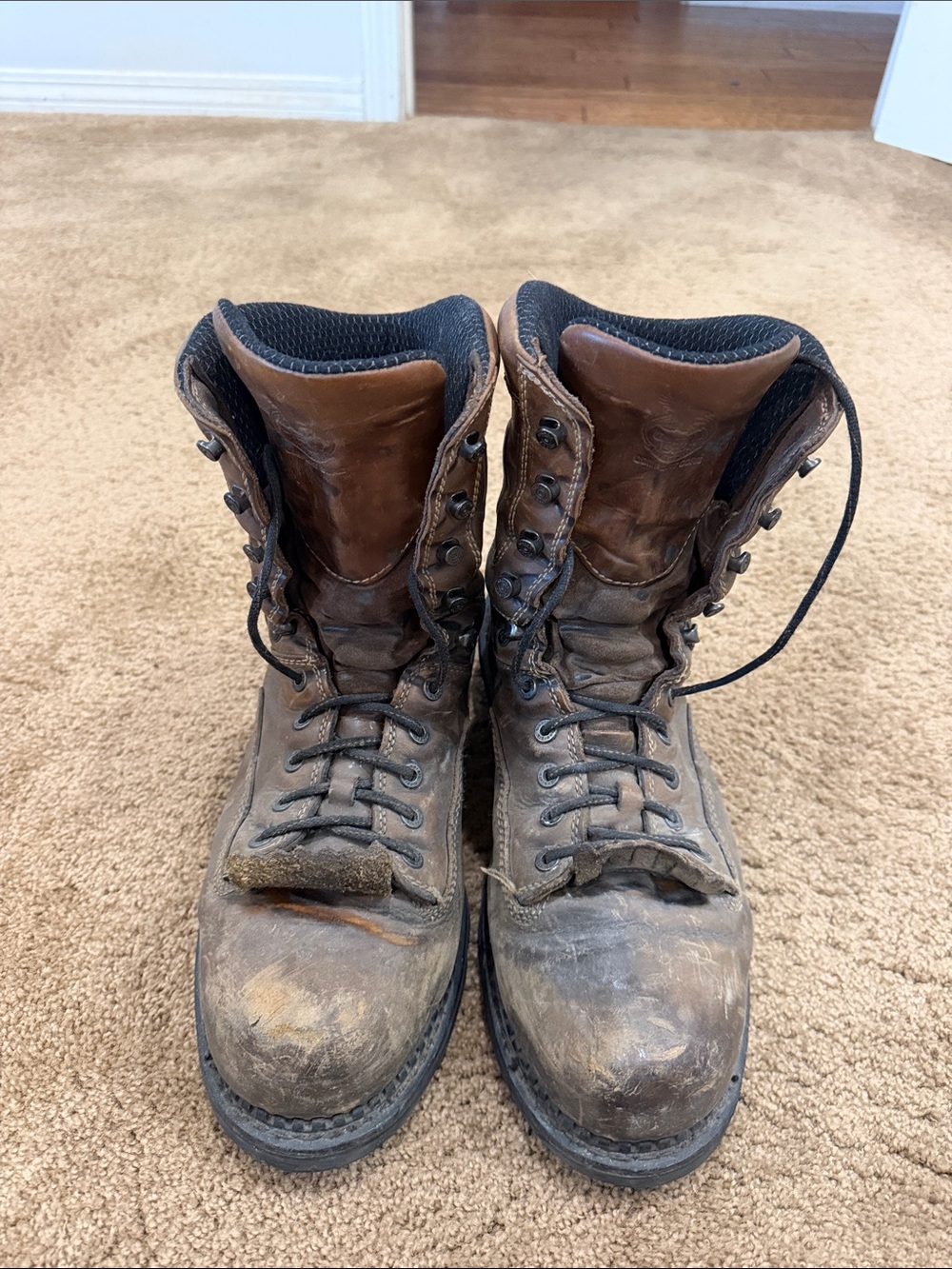 Georgia Boot Brown Leather Lace-Up Work Boots